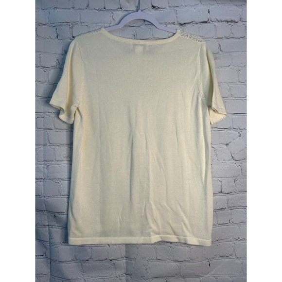 Women's Drapers & Damons Short Sleeve Sweater w/ Detail on Neck Line. SZ M. - Picture 2 of 3